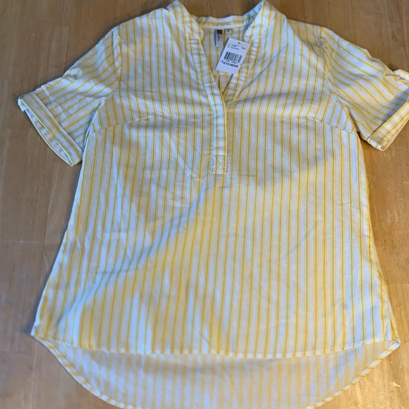 Kut from the Kloth Yellow Striped Linen Top - Picture 3 of 7